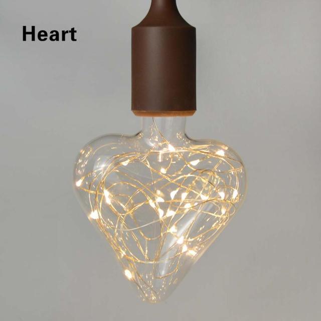 3D LED Lamp Edison Light Bulb Vintage Decoration LED Filament lamp Copper Wire String Replace Incandescent Bulb Decorative Spiral Filament
