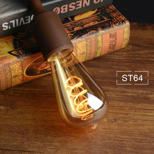 3D LED Lamp Edison Light Bulb Vintage Decoration LED Filament lamp Copper Wire String Replace Incandescent Bulb Decorative Spiral Filament