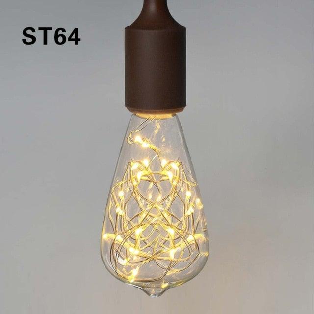 3D LED Lamp Edison Light Bulb Vintage Decoration LED Filament lamp Copper Wire String Replace Incandescent Bulb Decorative Spiral Filament