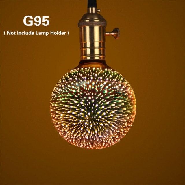 3D LED Lamp Edison Light Bulb Vintage Decoration LED Filament lamp Copper Wire String Replace Incandescent Bulb Decorative Spiral Filament