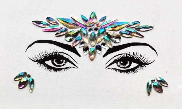 3D Makeup Tattoo Face Gems Glitter Face Jewels Crystal Stickers Face Glitter for Festival Carnival Party
