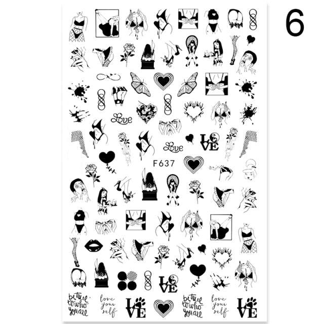 3D Nail Sticker Russian English Letter Sticker For Nails Foil Love Heart Design Accessories Fashion Manicures Sticker Decoration  Nail Art Stickers Water Transfer Nail Decals Full Wraps Gradient Acrylic Nail Kits for Women Manicure Decoration