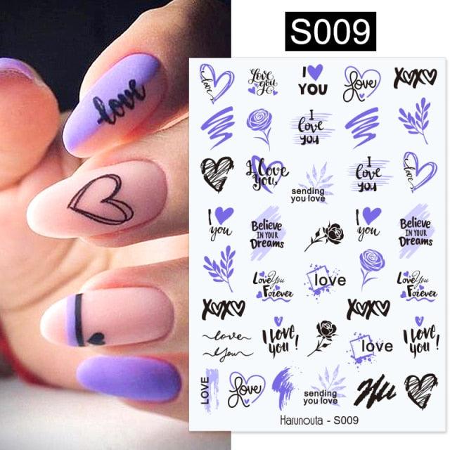 3D Nail Stickers Decals Ink Watermark Spring Summer Black Lines Flower Leaf Tree For Manicures Nail Art Decoration Nail Art Stickers Decor Tip Transfer Nail Decals Sticker For Pretty Girl Self-Adhesive Nail Decals Designer Nail Stickers for Acrylic