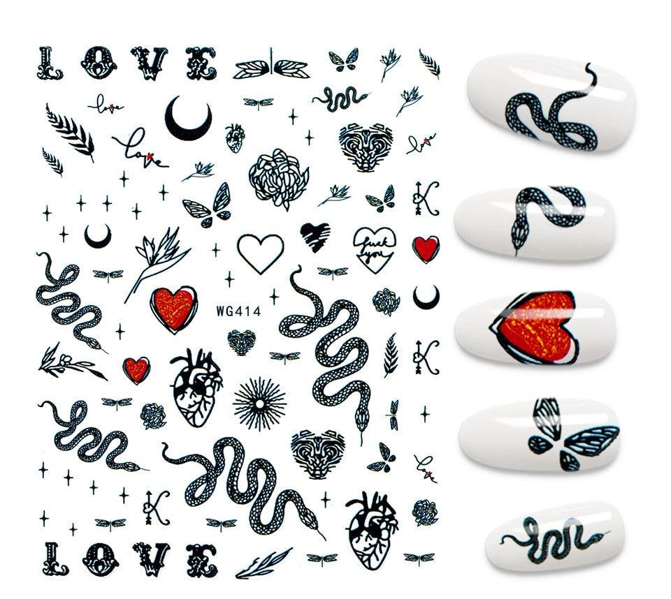3D Nail Stickers Flower Graffiti Abstract Sexy Woman Face Design Adhesive Nail Art Decor Foil Slider Manicure Stickers For Nails Woman Decoration Nail Art Nail Ornament Self Adhesive Nail Decals Colorful Nail Sticker Jewelry Design For Nails Sliders Tips
