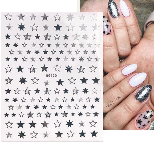 3D Nails Sticker Spring Cartoon Animals Flowers Leaves Self Adhesive Decals Sliders Nail Art Accessories Decoration Decal Self-Adhesive 3D Wave Design Decoration for Women Girls Tape Nail Art Stickers Decal Decoration