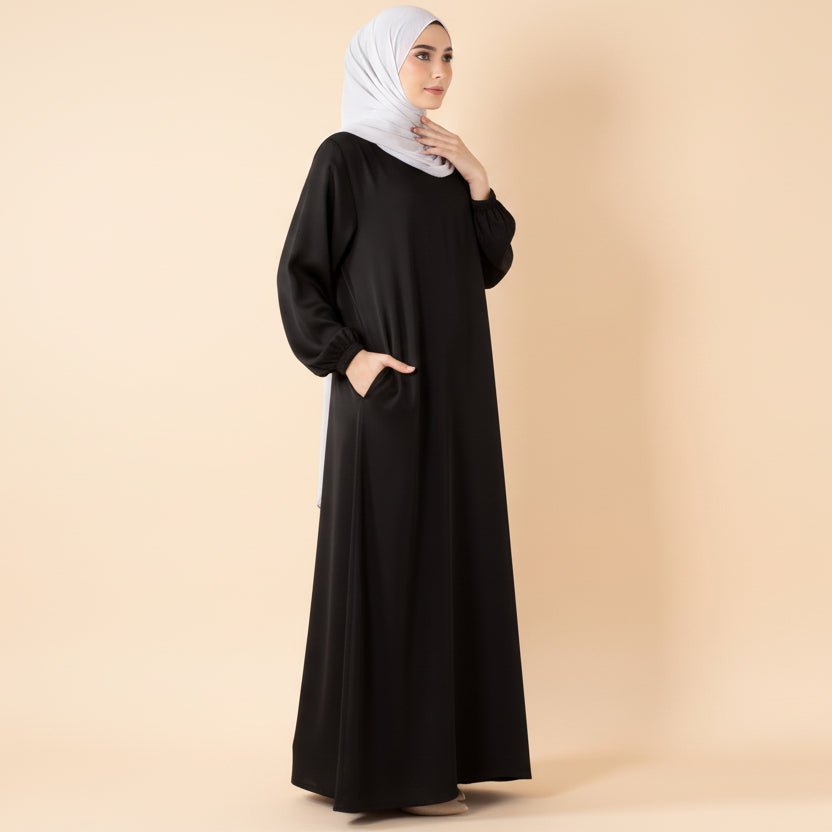 3D-Style Rose Garden Embroidered Open Abaya (MOA275)