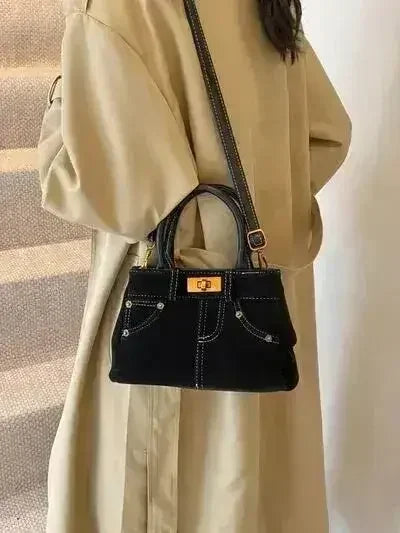 Stylish Suede Handbag – Adjustable Strap & Dual-Use Design