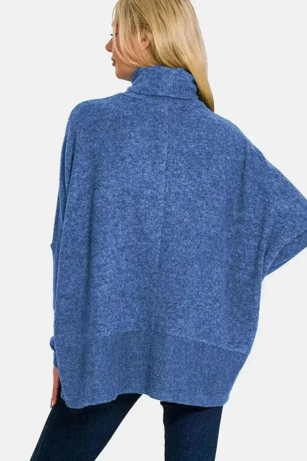 Zenana Brushed Melange Hacci Turtleneck Sweater | Cozy & Stylish