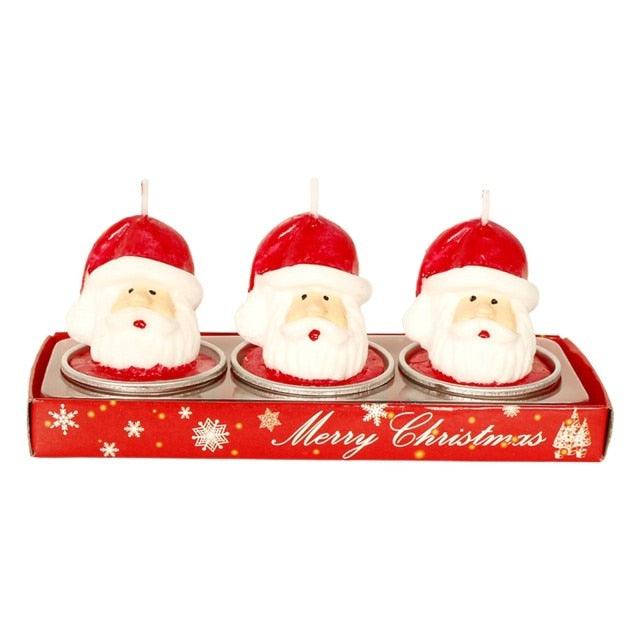3pcs Christmas Children's Candle Christmas Tealight Candles Handmade Delicate Santas Snowman Acorn Tree Candles For Christmas Home Decoration Gifts Decoration Set Christmas Eve Party Decoration Hang Decorations For Home Noel Natal New #12