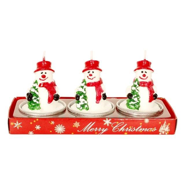 3pcs Christmas Children's Candle Christmas Tealight Candles Handmade Delicate Santas Snowman Acorn Tree Candles For Christmas Home Decoration Gifts Decoration Set Christmas Eve Party Decoration Hang Decorations For Home Noel Natal New #12