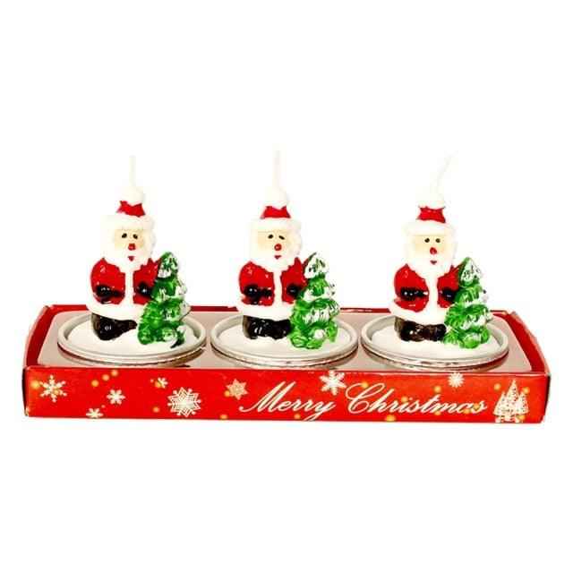3pcs Christmas Children's Candle Christmas Tealight Candles Handmade Delicate Santas Snowman Acorn Tree Candles For Christmas Home Decoration Gifts Decoration Set Christmas Eve Party Decoration Hang Decorations For Home Noel Natal New #12