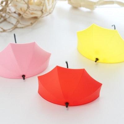 3Pcs/set Creative Umbrella Shape Hook Colorful Key Hanger Holder home Bedroom Wall decoration Accessories Wall Hanging Hooks Key Hangers Holder Towel Rack Multifunctional Hooks for Living Room Bedroom