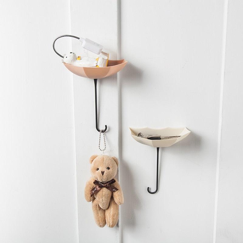 3Pcs/set Creative Umbrella Shape Hook Colorful Key Hanger Holder home Bedroom Wall decoration Accessories Wall Hanging Hooks Key Hangers Holder Towel Rack Multifunctional Hooks for Living Room Bedroom