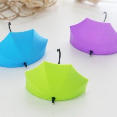 3Pcs/set Creative Umbrella Shape Hook Colorful Key Hanger Holder home Bedroom Wall decoration Accessories Wall Hanging Hooks Key Hangers Holder Towel Rack Multifunctional Hooks for Living Room Bedroom