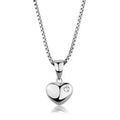 Heart Shaped Brass CZ Pendant - AAA Clear Cubic Zirconia Necklace | Femstylo