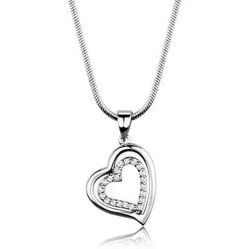 Rhodium-Plated Brass Pendant Necklace - AAA CZ Stone Jewelry | Femstylo