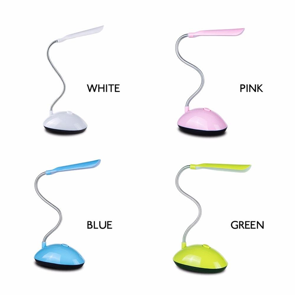 4 Colors Mini LED Desk Lamp Book Light AAA Battery Powered Eye-Protection Children Study Table Lamp Decorative Table Lamp Cute Study Lamps for Bedroom Décor