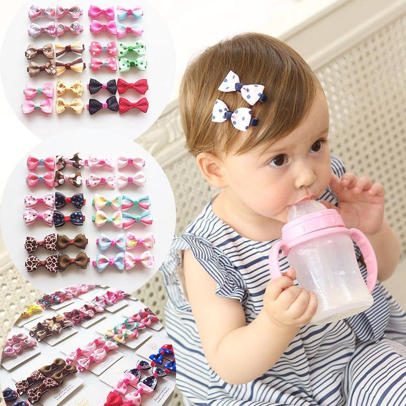 4 PCS New Cute Classic All-match Small Bowknot Girls Hair Clips Kids Hairpins Children Hair Accessories Princess Headwear Fashion Hairgrips Accessories For Party