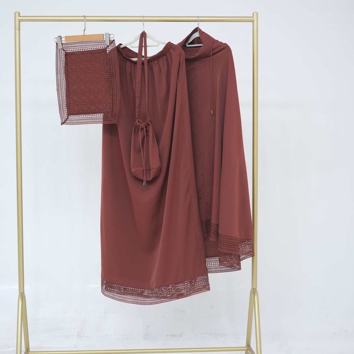 4-Piece Nida Prayer Set with Lace Trim(MK031)
