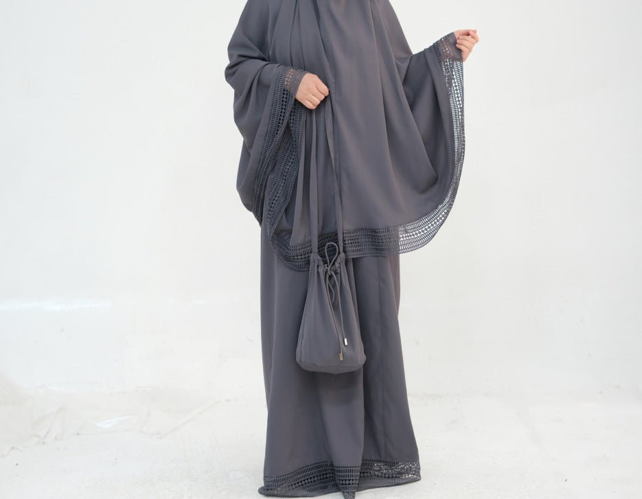 4-Piece Nida Prayer Set with Lace Trim(MK031)