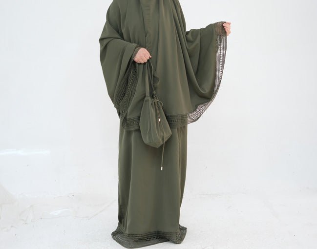 4-Piece Nida Prayer Set with Lace Trim(MK031)