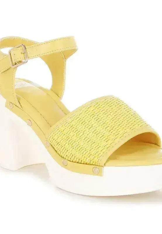Mazaro Raffia Chunky Sandals