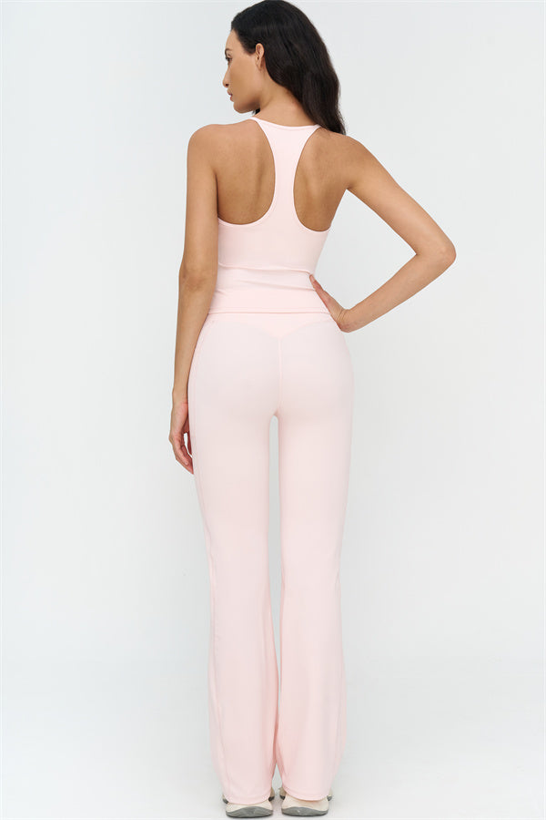 The BoldFit Crop Top Flared Leggings 2-Piece Set