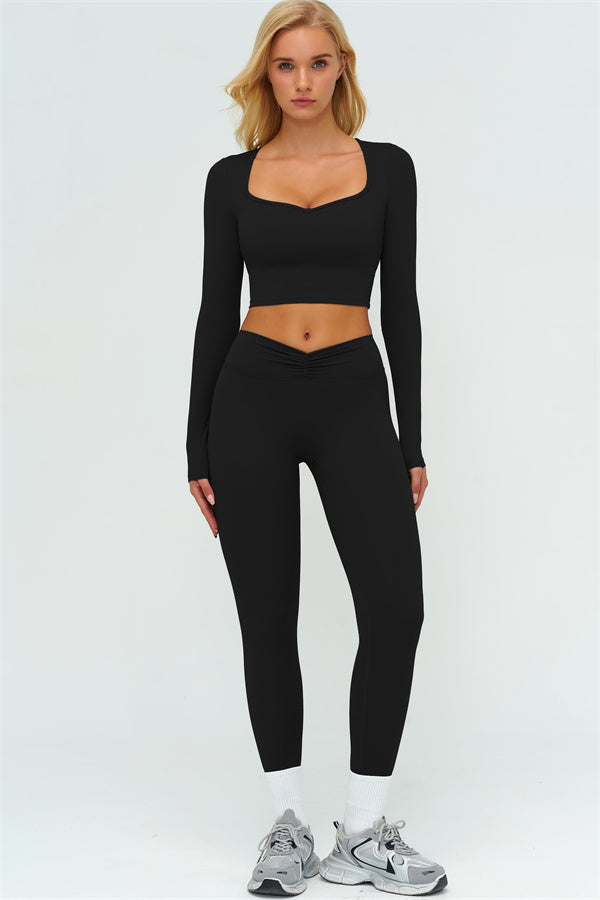 The Lushness Long Sleeve Crop top Leggings 2-Piece Set