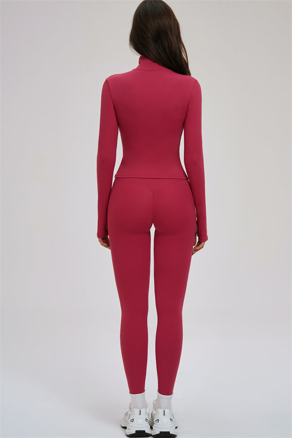 The Kinetic Zip Jacket Cross Back Sports Bra Leggings 3-Piece Set