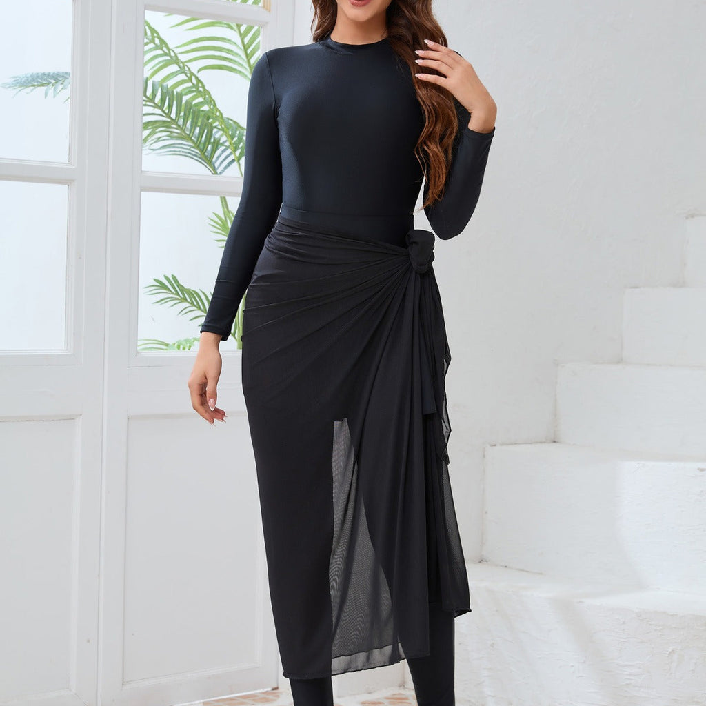 Long Sleeve Peplum Swim Set(MB025)