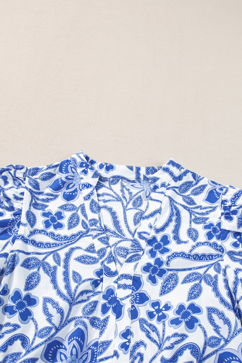 Royal Blue Printed Puff Sleeve Dress Stylish & Feminine Statement Dress For Every Occasion