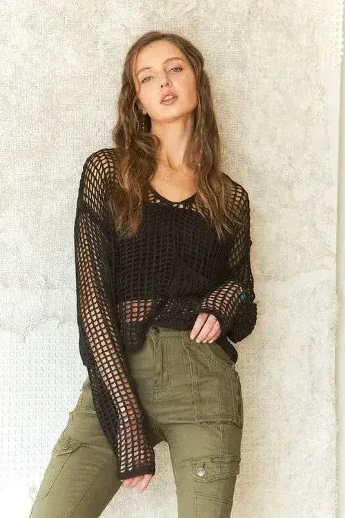 ADORA Crochet Long Sleeve Knit Top – Femstylo