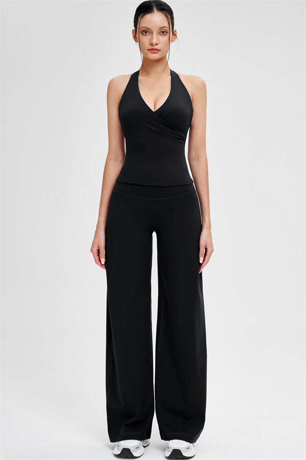 The Stride Crop Top Straight Leg Pants 2-Piece Set