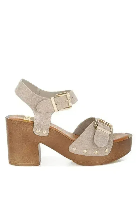 Lhasa Real Suede Leather Clog Sandals
