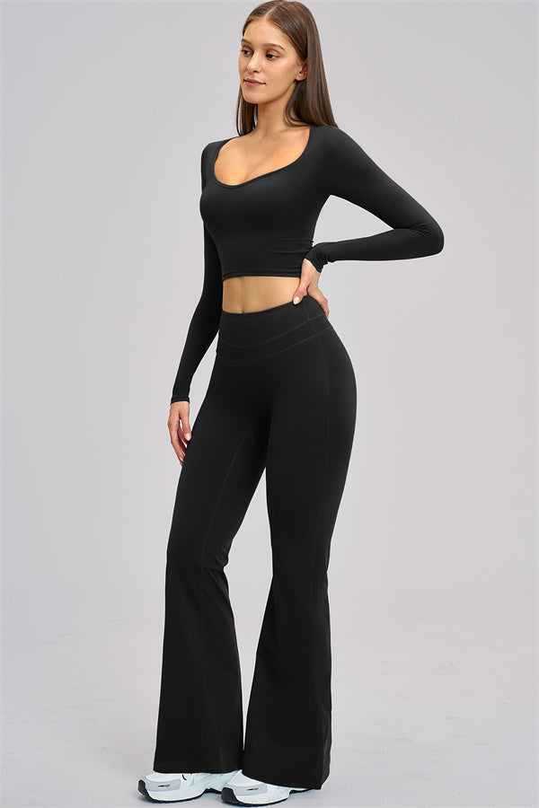 The Stride Long Sleeve T-shirt Flared Leggings 2-Piece Set