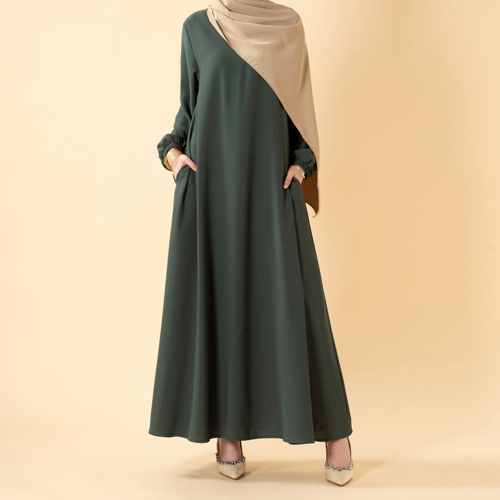 Essential Premium Versatile Pockets Umbrella Cut Abaya (MA113)