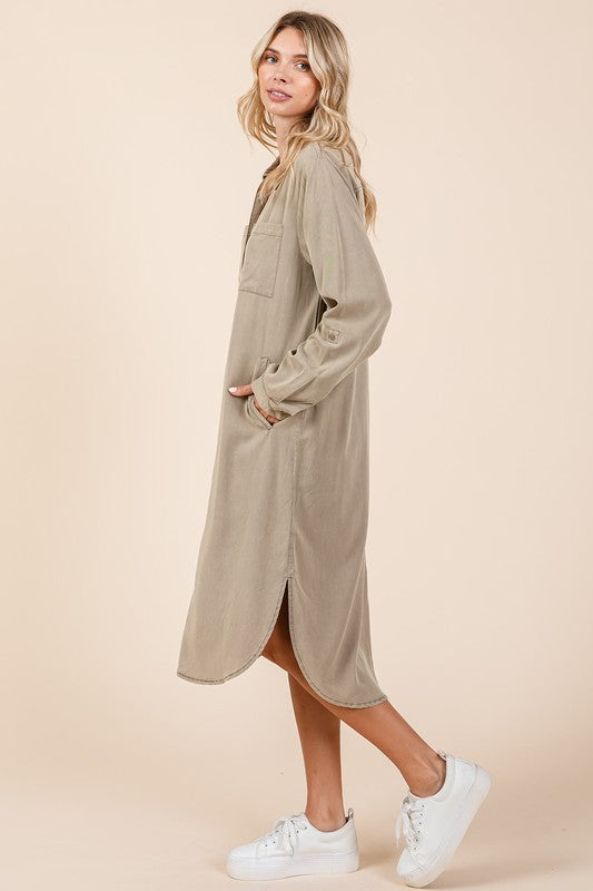 Button Down Long Sleeve Shirt Dress For Women – Timeless, Versatile, Classic, and Sophisticated Wardrobe Essential