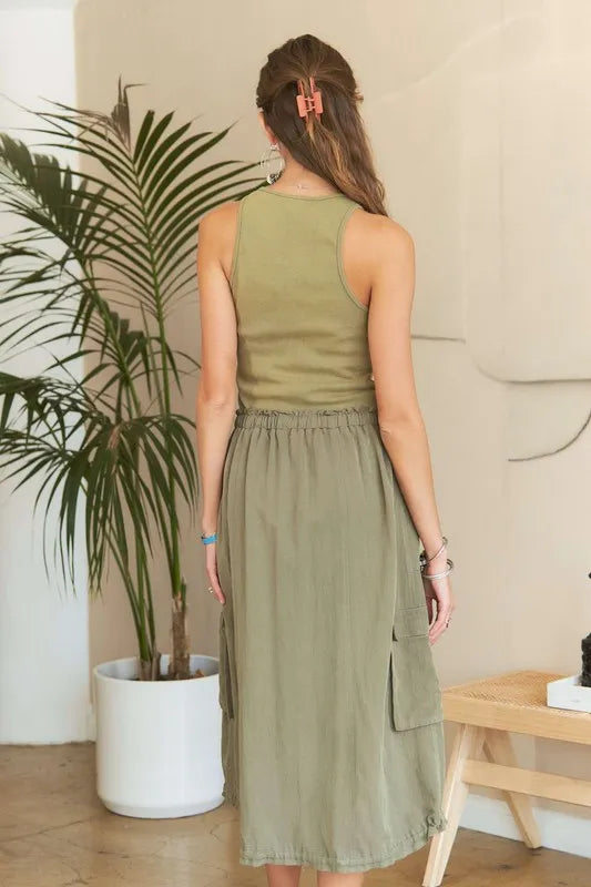 New Drawstring Sleeveless Washed Dress For Women – Casual, Stylish, Unique, Comfortable, Effortlessly Chic