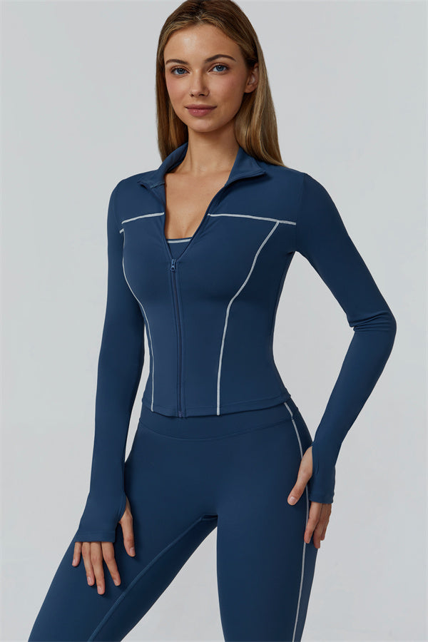The Venus Zip Top Sports Bra Leggings 3-Piece Set