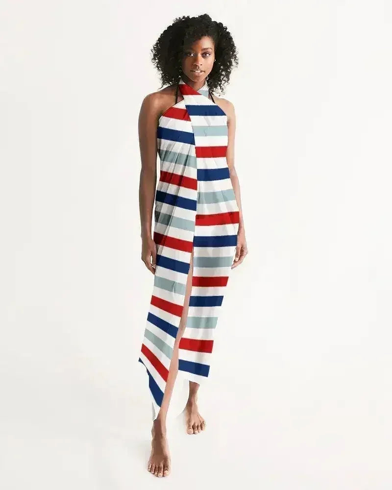 Swim Cover Up / Red White and Blue Sarong Wrap