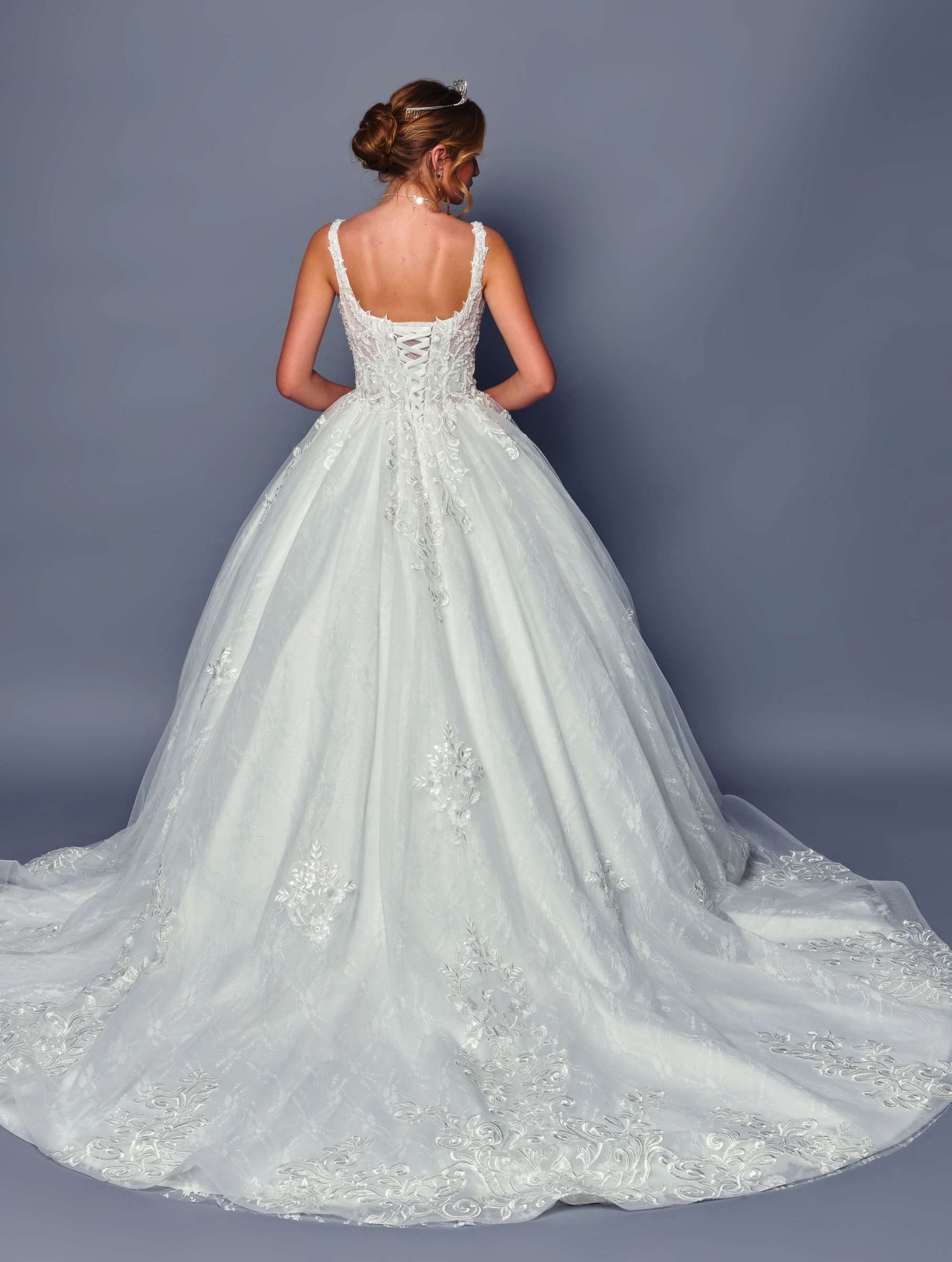 DeKlaire Bridal 489 Wedding Dress V-Neck A-Line Ball Gown