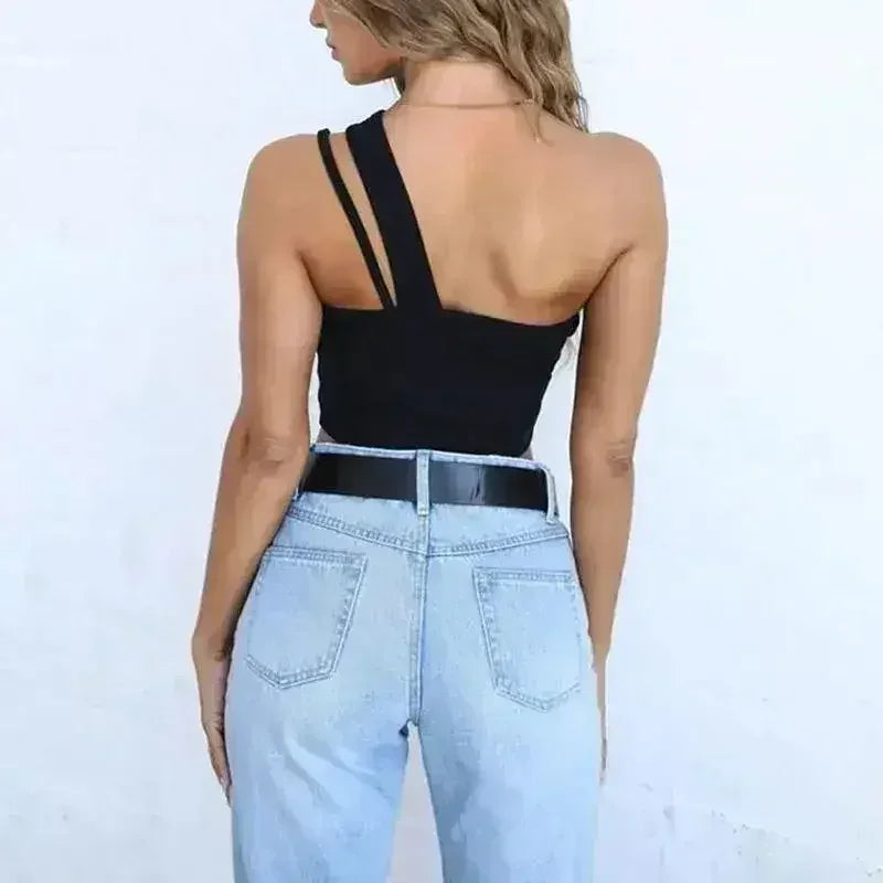 Glamaker One-Shoulder Drawstring Crop Top - Sexy Bodycon