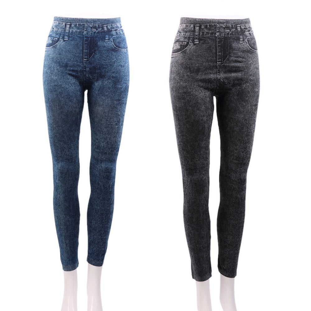 Elegant One Size Women Leggings Jeans Pants With Pocket Slim Leggings Women Fitness Blue Black Women's Classic Legging With Pockets Stretch Elastic Leggings Jeans