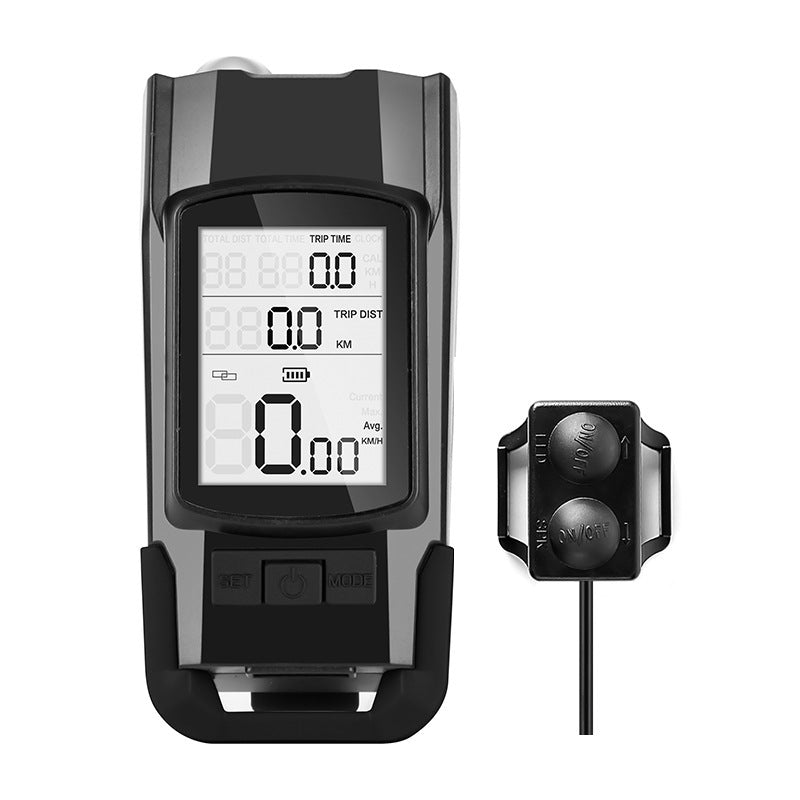 4000mAh Bike LED Lights Bicycle Computer With Horn USB Rechargeable Flashlight Bike Speedometer Waterproof USB Rechargeable Bicycle Computer With Loud Bike Bell Waterproof Bike Odometer