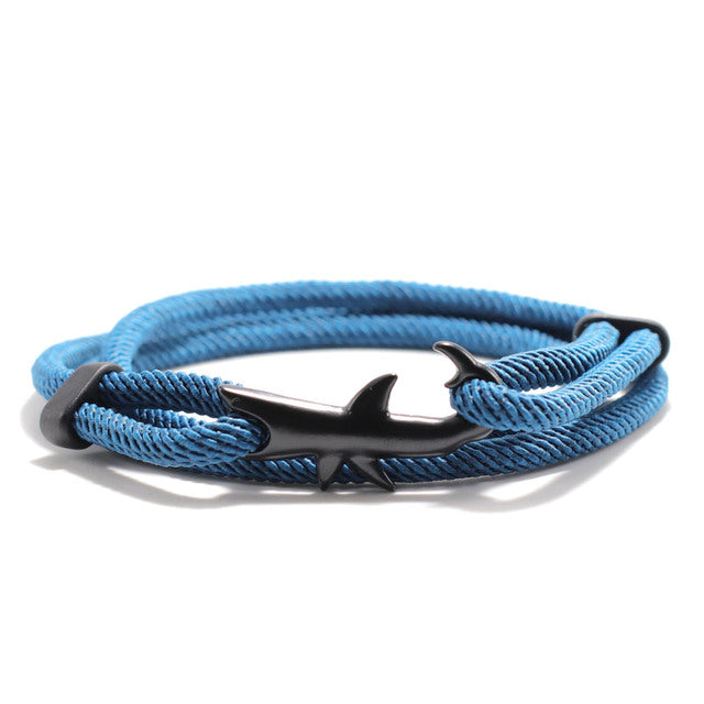 Nylon Rope Chain Luxury  Bracelets For Women And Men Ocean Shark Charm Bracelet Popular Jewelry Anchor Bracelet Style