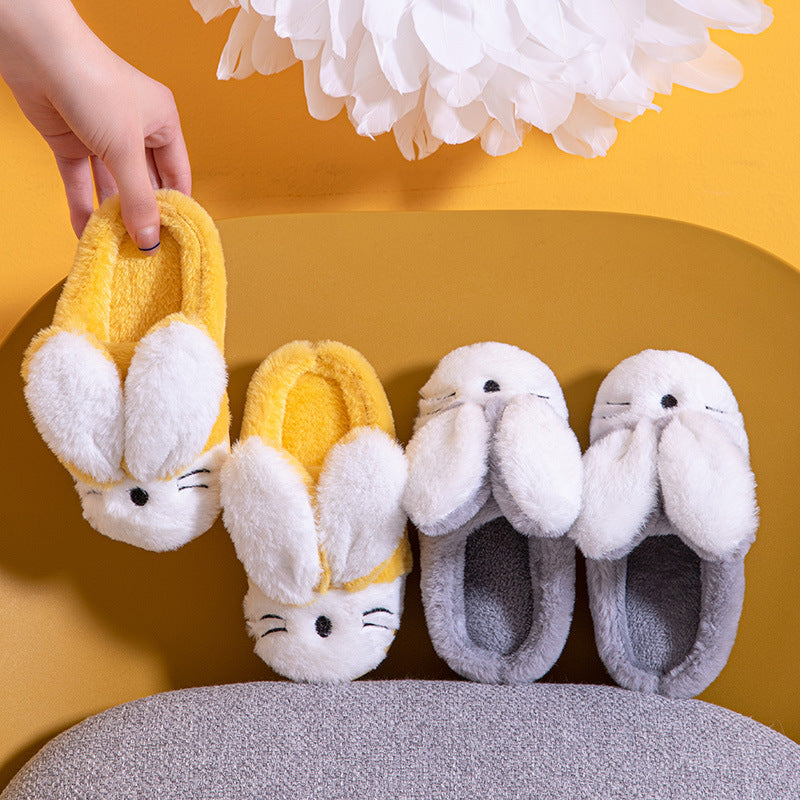 Cartoon Bunny Home Warm Children's Slippers Home Slippers Warm Cute Womans Mens Slipper Winter Shoes New Fashion Casual Fur Plush Slides Winter Slippers For Women House Slippers Fluffy Soft Comfy Fuzzy Slippers Faux Fur Plush Anti-Skid Slippers