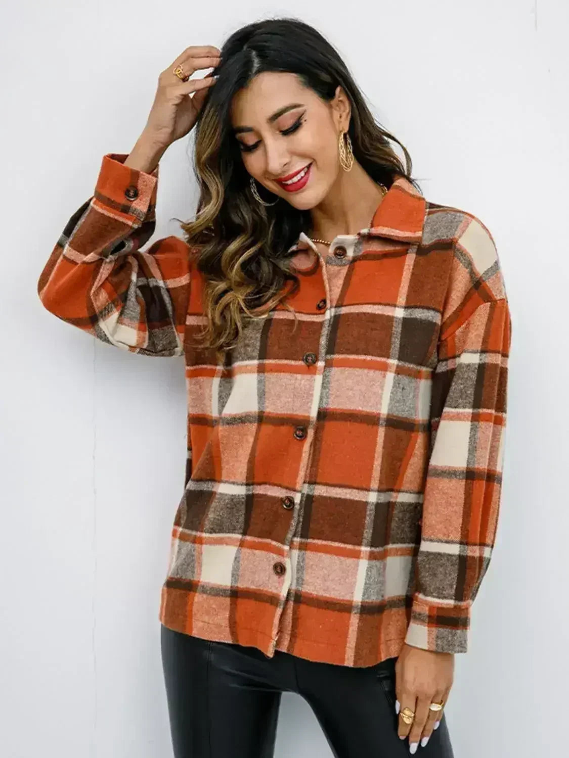 Pumpkin Spice Button-Down Jacket