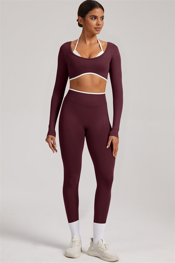 The Elevate Long Sleeve Crop top Leggings 2-Piece Set