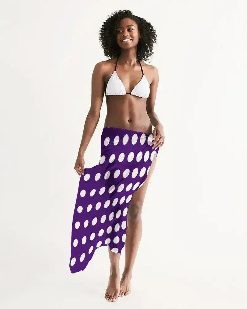 Sheer Purple Dotted Style Swim Cover Up