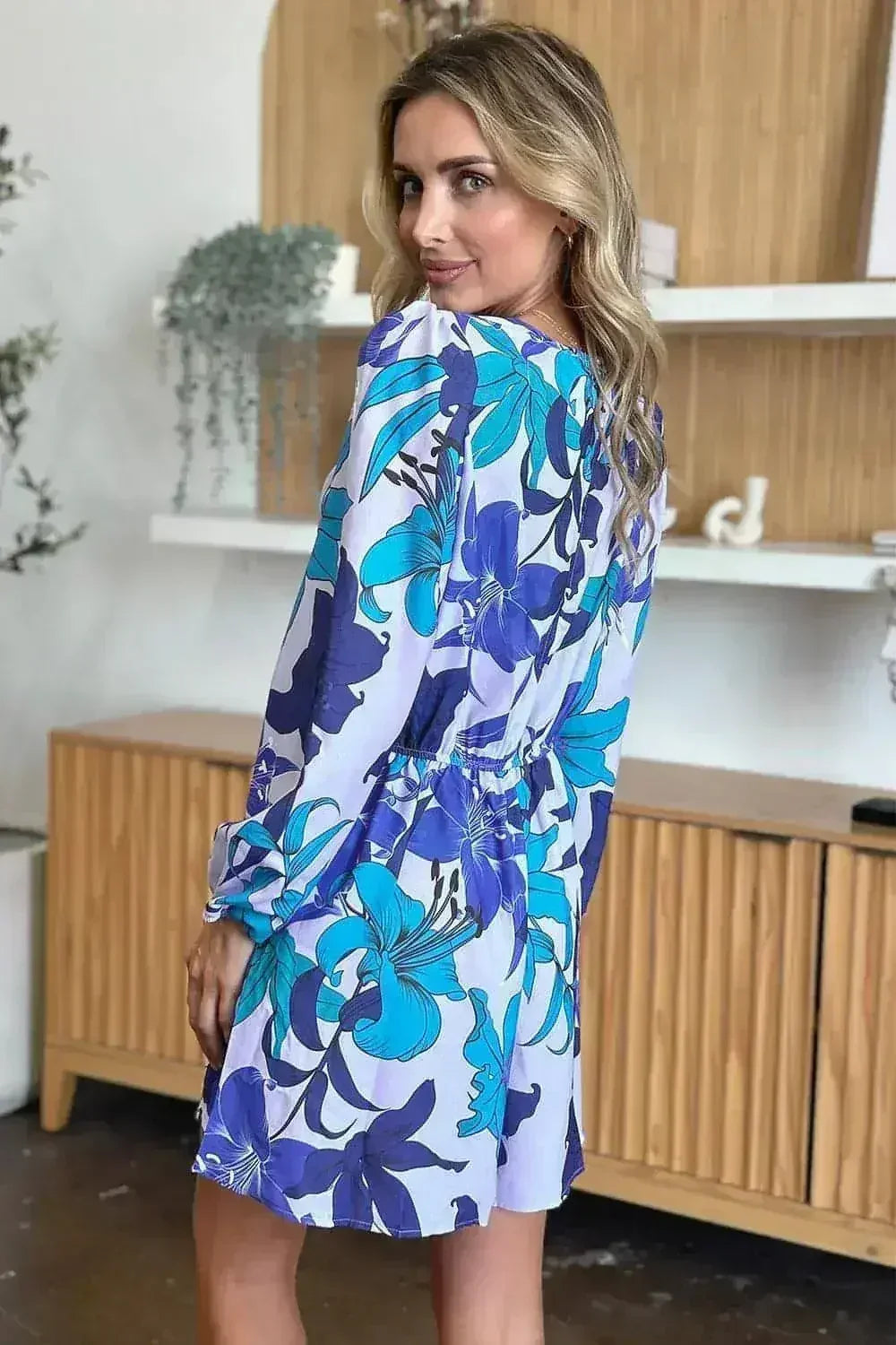 Floral Long Sleeve Romper with Pockets - S-3XL | Femstylo